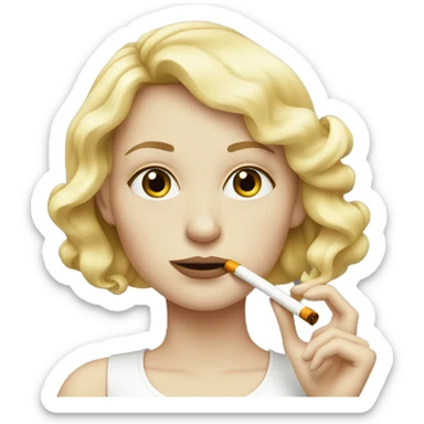 blonde, really pale girl smoking a cig  sticker