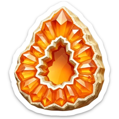 Natural shiny orange crystal geode sticker