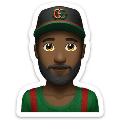 Boy with Gucci Cap an beard  sticker