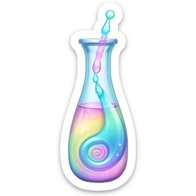 Sparkling pastel liquid in a vial sticker