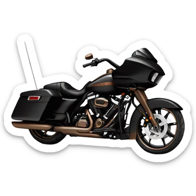Black Harley Road glide with bronze rims sticker