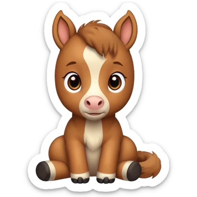 cute foal sitting big eyes sticker