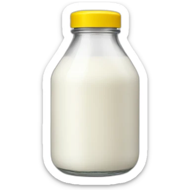 milk bottle with yellow cap sticker
