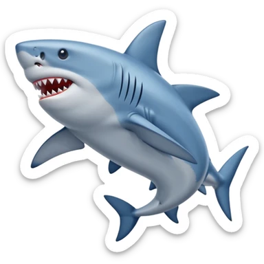 Shark wearing blue shoes on its feet sticker