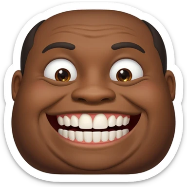 Fat black man missing half of front tooth sticker