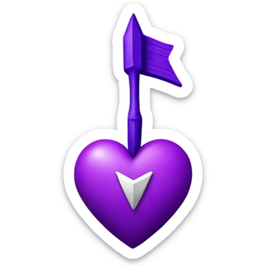 A Purple Heart with an arrow threw it sticker