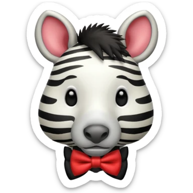 Zebra with a red bow tie sticker