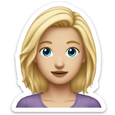 16 year old woman blonde hair blue eyes  sticker