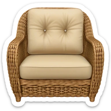 beige rattan armchair sticker