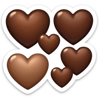 Neutral brown hearts from light to dark individual sticker