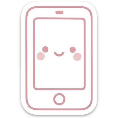 Create a soft and cute phone icon in Japanese hand-drawn style with pink color, matching the reference style, suitable for a mobile home screen. Transparent background. sticker
