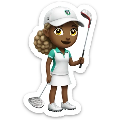 Girl Ram playing golf sticker