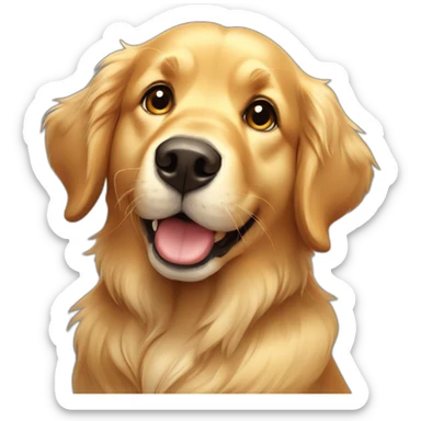 golden retriever asking for belly rubs  sticker