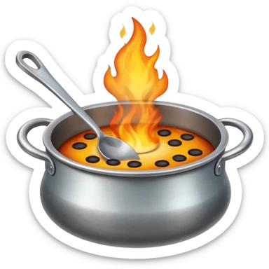 Un cucharón con fuego por debajo sticker