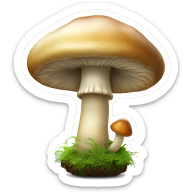 strong mushroom demonstrating mycelial growth sticker