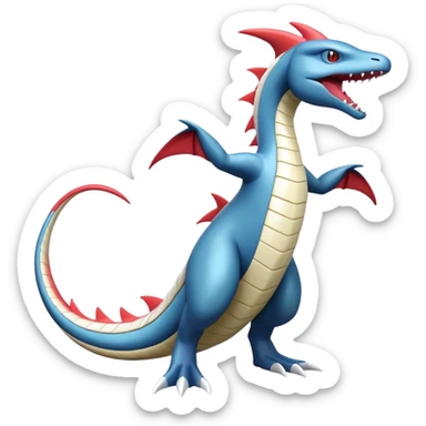Milotic-Latias-Kyurem-Garchomp-Fakémon-hybrid-creature (full body)  sticker