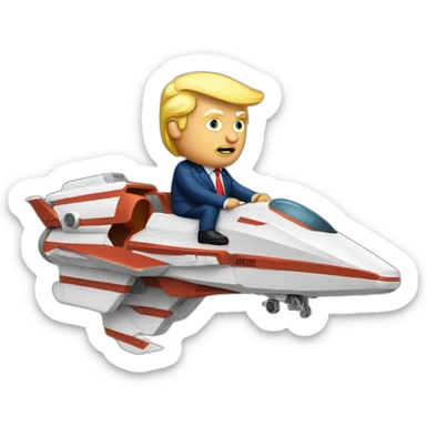 Trump flying to mars on a falcon sticker