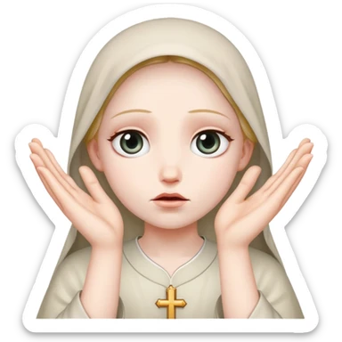 pleading eyes with prayer hands sticker