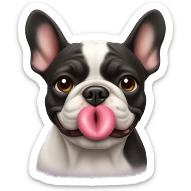 French bull dog blowing a kiss sticker