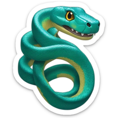 Blue anaconda snake sticker