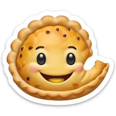 cute cartoon empanada character in SpongeBob + sticker