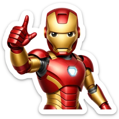 iron man right thumb up with eyes white sticker