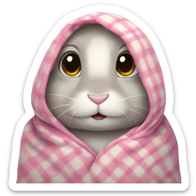 Bunny wearing a blanket  sticker