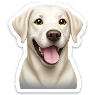 white Labrador retriever smiling  sticker