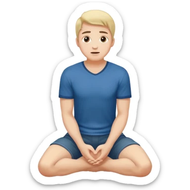 Submissive man on knees sticker