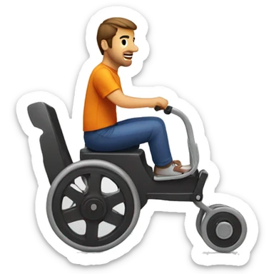 corriendo en silla de rueda sticker