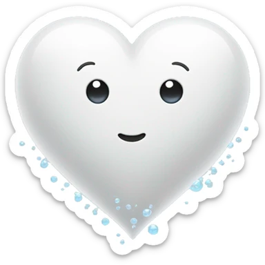 White heart with bubbles sticker