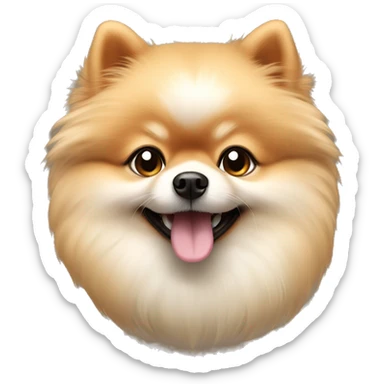a silly beige cute little pomeranian sticker