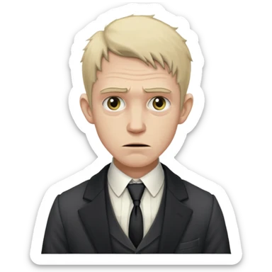 Poor Victorian laborer cowering in front of an English solicitor sticker