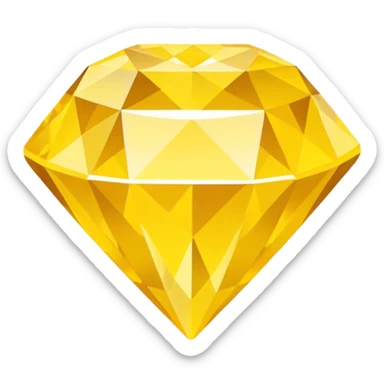 Keep the original emoji style and shape exactly the same.
Change the diamond color to a bright yellow.
Flat emoji style, clean vector look, no extra elements, no text, transparent background. sticker