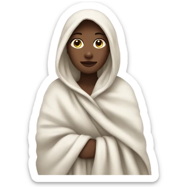 A white girl in a blanket sticker