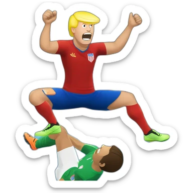 Trump qui fait une retourner acrobatique en final de coupe du monde face à dida sticker