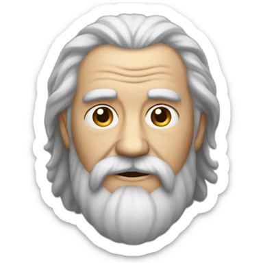 Wise old man with long hair and barbe looks like he knows a lot sticker