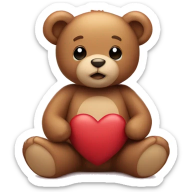teddy bear with hearts sticker