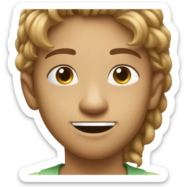 Head tilt smirk with hand tucking hair behind ear sticker