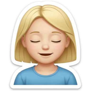 child smiling with closed eyes sticker