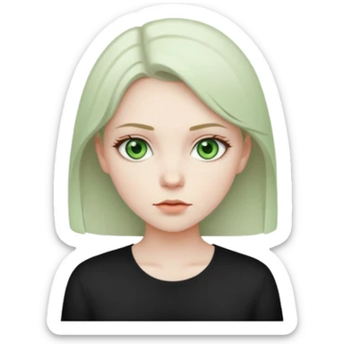 Girl green eyes won’t her clothes  sticker