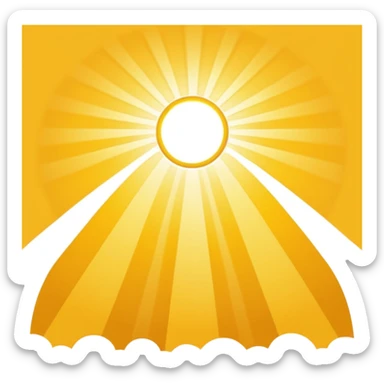 Generate a high-quality image of bright yellow sunlight rays streaming through, soft and warm glow, realistic shading and lighting, no faces, no objects, simple white or transparent background, high-resolution.
 sticker