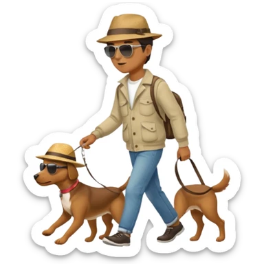 Dog Walker man sticker