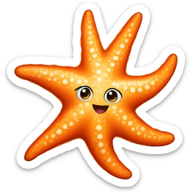 an orange starfish sticker