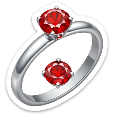 red ring marry red diamond metal prata sticker