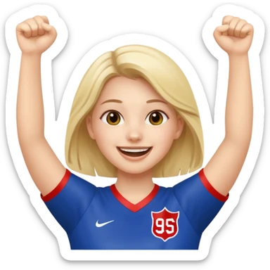 girl cheering on a football game sticker