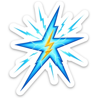 A glowing blue Smite 2 lightning bolt inside a crosshair. sticker