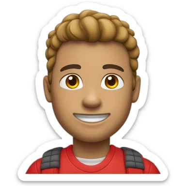 Emoji de un chico de color de piel morocha,con ropa nike roja sticker