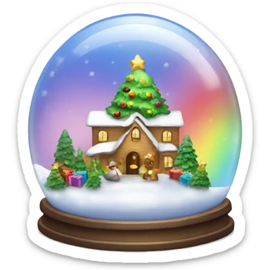 Snowglobe rainbow Christmas  sticker