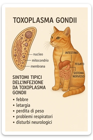 Toxoplasma gondii, infetta gatto in italiano con sintomi e anatomia sticker
